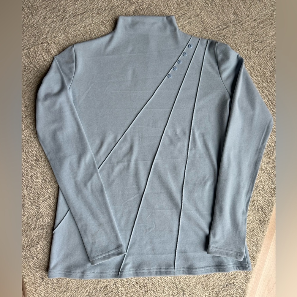 Ice Blue Mock Turtleneck, XL